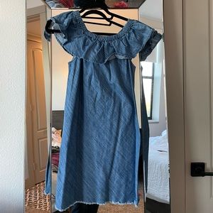 Off the shoulder denim dress